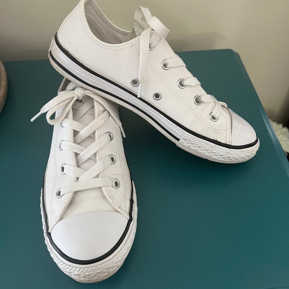 White leather Converse
